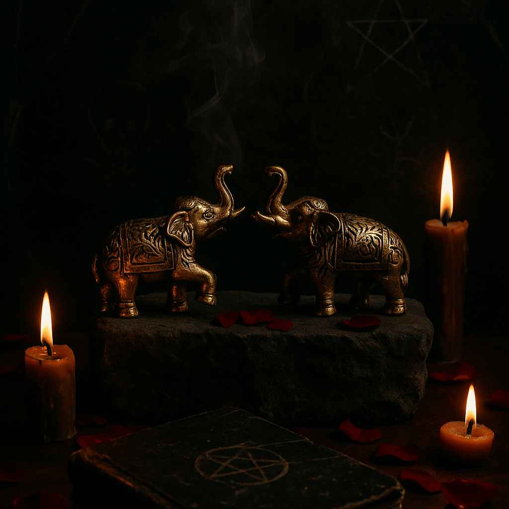 Antique Golden Elephant Pair