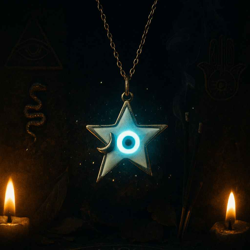 Moon & Evil Eye Star Pendant