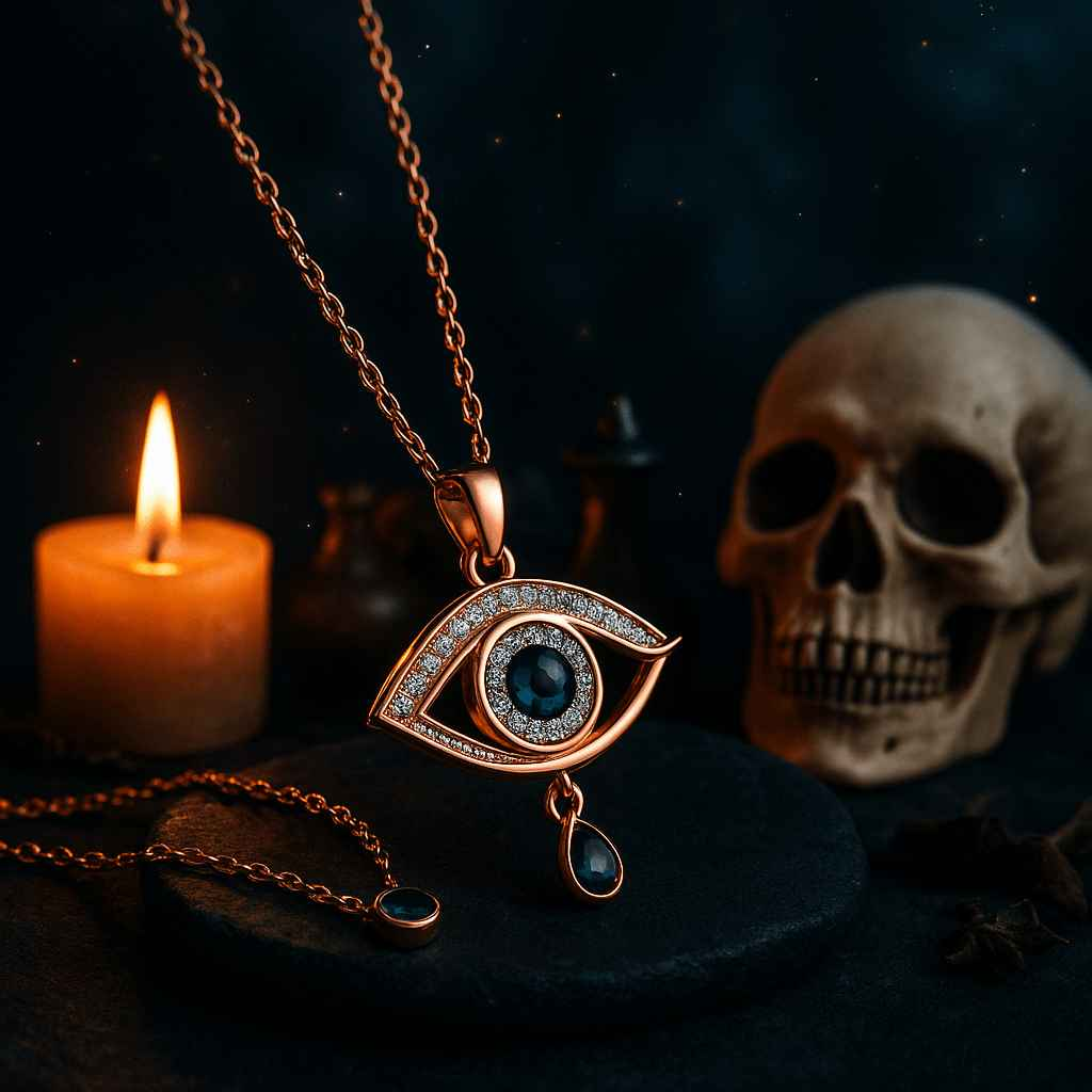 Rose Gold Evil Eye Necklace