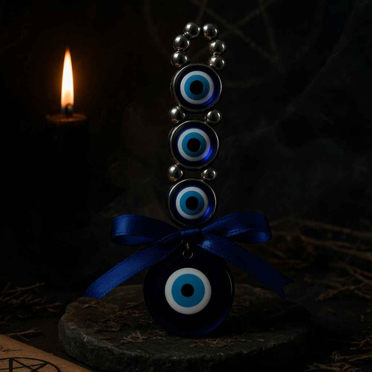 Evil Eye Hanging with Blue Bow