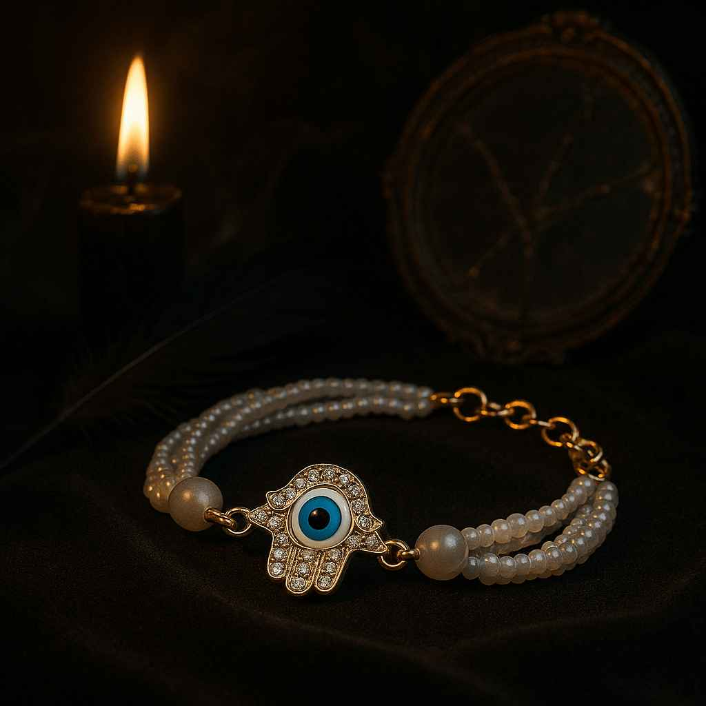 Hamsa Evil Eye Pearl Bracelet